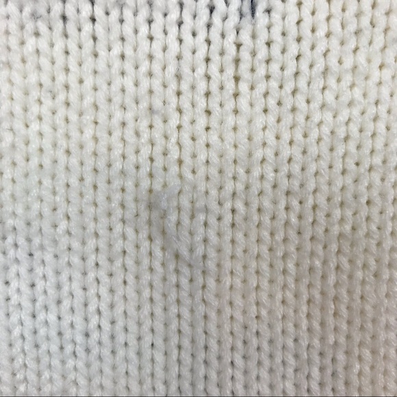 Vintage 90s White Embroidered Flower Cowl Neck Pullover Knit Small - Picture 8 of 8